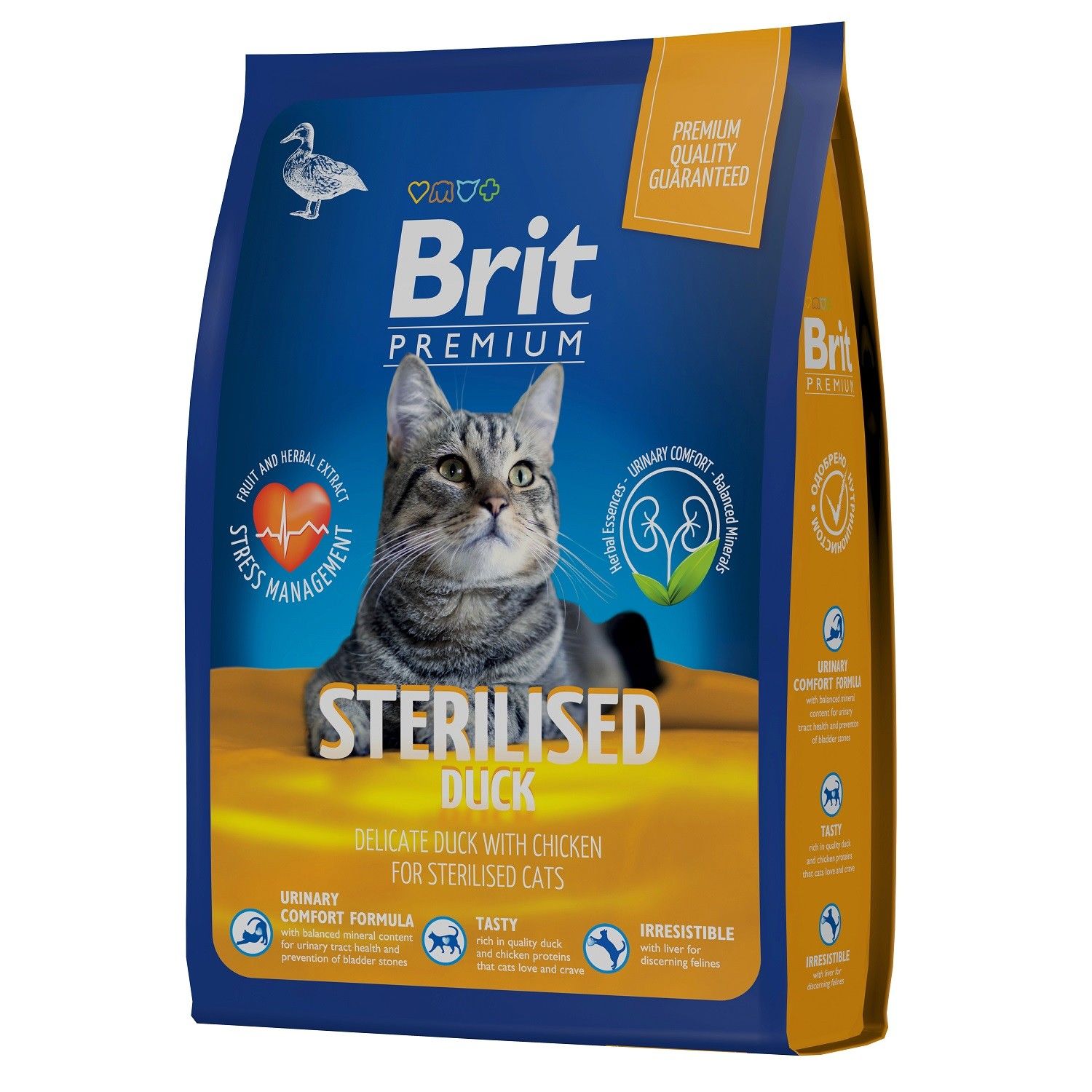 Корм для кошек сухой Brit Premium Cat Duck & Chicken для взрослых стерилизованных кошек, 400 г